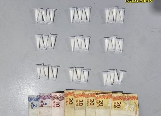 Mãe e filho são detidos pela PM na prática de tráfico (Foto: O Diário de Barretos)